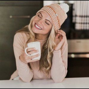 Krochet Kids Copper and White Beanie